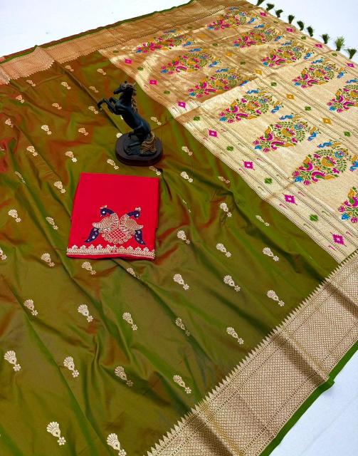 Malhar jumkha paithani silk catalogue sarees online shopping